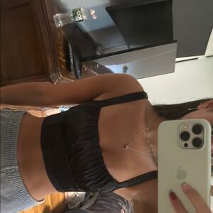 Adika Black Satin Top